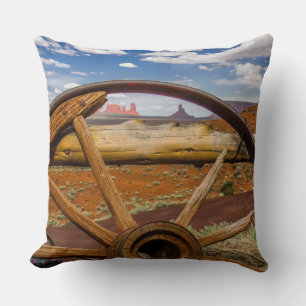 Coussin Roue de wagon en gros plan, Arizona