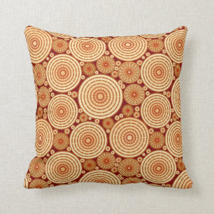 Coussin Roues nichées - nuances de chocolat