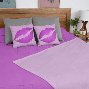 Coussin Rouge à lèvres Girly Violet Ombre Kiss