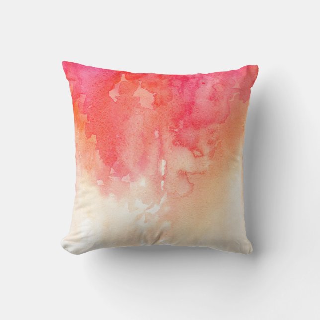 Coussin rouge aquarelle. L'art corallien moderne.  (Recto)