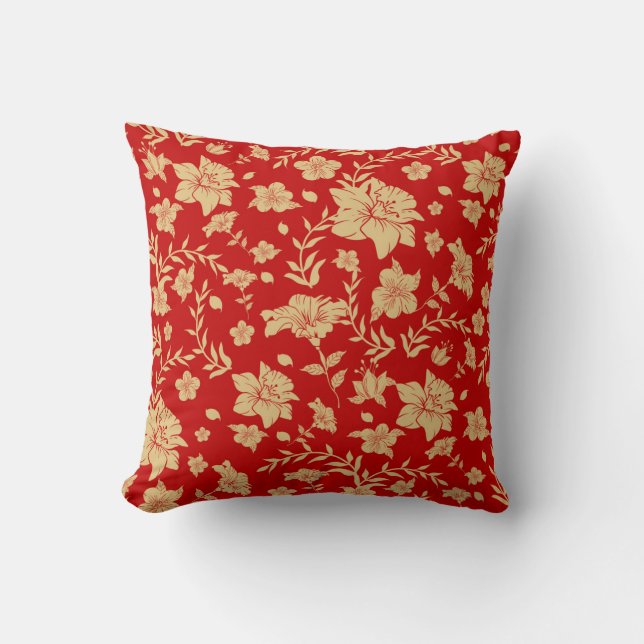 Coussin rouge avec accents or (Recto)
