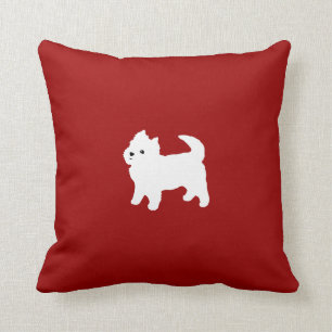 Coussin Rouge blanc des montagnes occidental mignon de