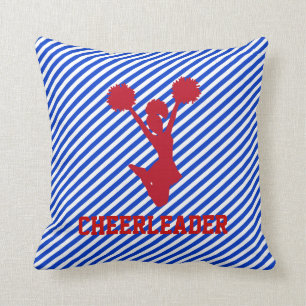 Coussin rouge, blanc, et bleu de pom-pom girl