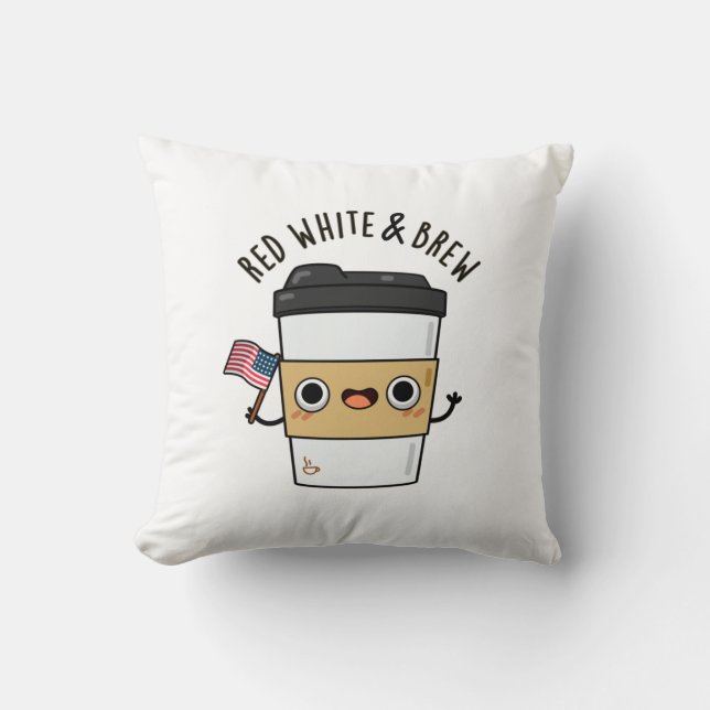 Coussin Rouge Blanc Et Brûler Drôle Drapeau Américain Pun  (Recto)