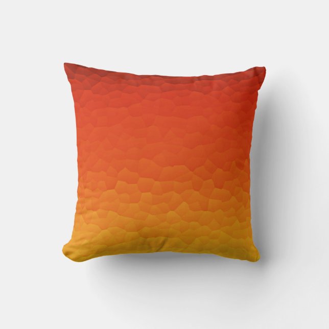 Coussin Rouge brûlé orange au motif de craquement d'Ombre (Recto)