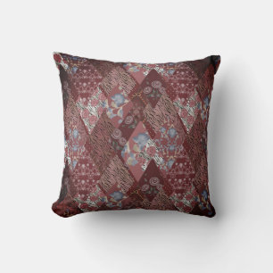 Coussin Rouge, brun, rustique, rustique motif, mode, folk