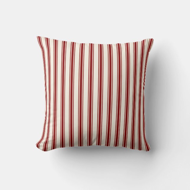 Coussin Rouge de coutil classique et crème de motif de (Recto)
