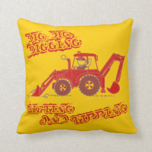 Coussin rouge de garçon d'enfants et jaune