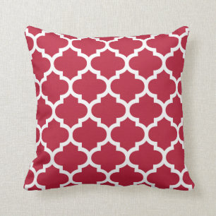 Coussin rouge de Quatrefoil marocain