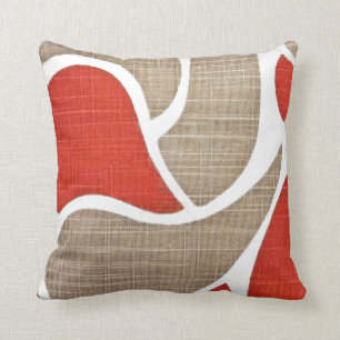 Coussin Rouge et beige