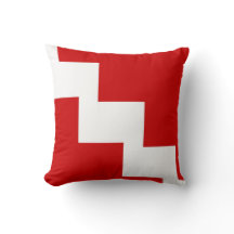 Coussin rouge et blanc de Chevron de lancer