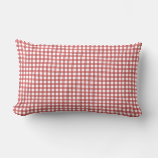 Coussin rouge et blanc de guingan (Recto)