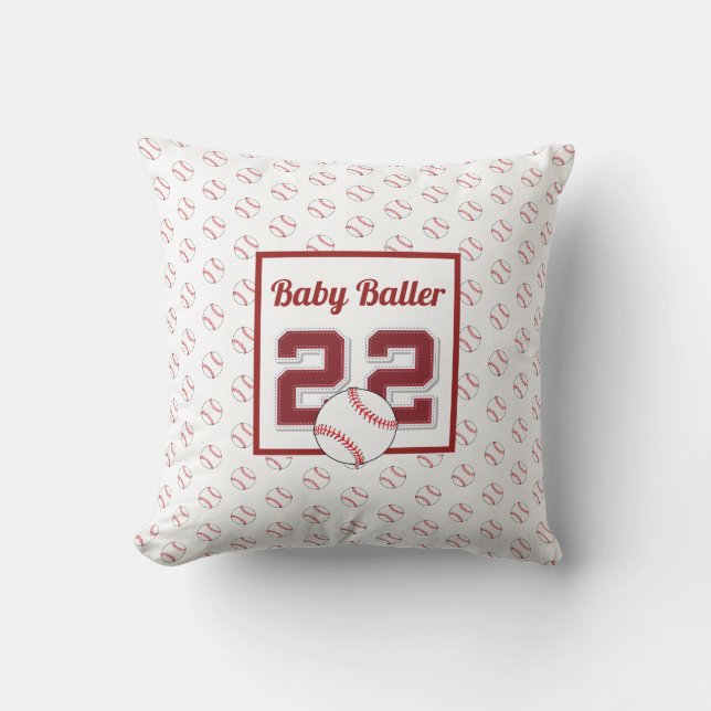 Coussin rouge et blanc pour bébé (Recto)