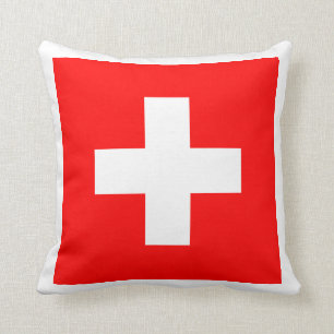 Coussin Rouge et blanc suisses de la Suisse d'amour du