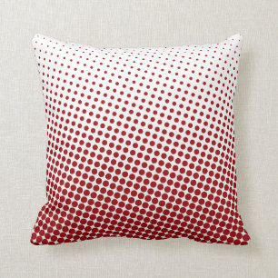 Coussin Rouge et blanc tramés de motif de point