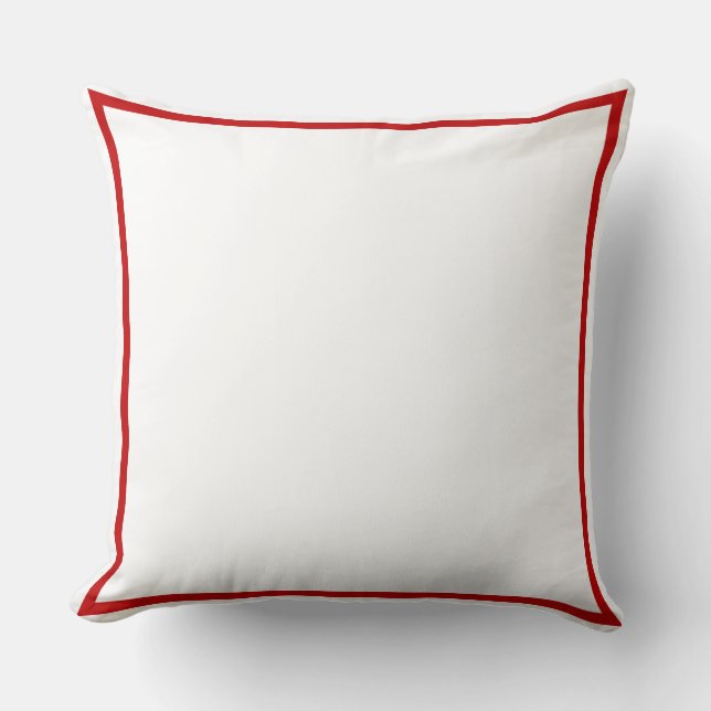 Coussin Rouge et blanc uni (Recto)