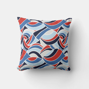 Coussin Rouge et bleu marine Conception abstraite Jeu d'or