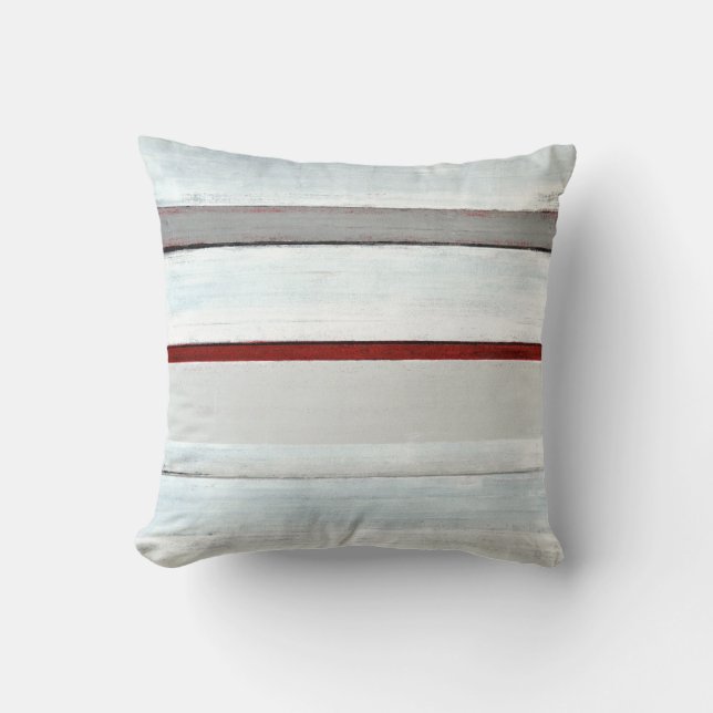 Coussin rouge et noir "empilé" d'art abstrait (Recto)