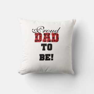 Coussin Rouge et Noir Fier papa à être des cadeaux