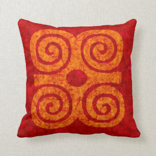 Coussin rouge et orange d'accent de conception de