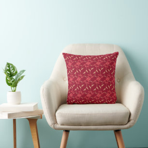 Coussin Rouge floral regal joyeux