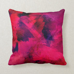 Coussin Rouge foncé et violet Gras & Abstrait moderne