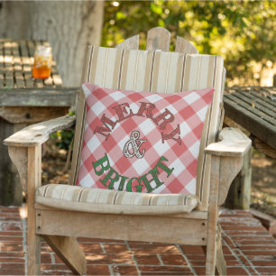 Coussin Rouge Fraise De Campagne Cottage Gingham Rayures