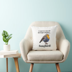 Coussin Rouge-gorge chanteur