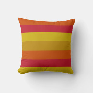 Coussin Rouge, jaune, or et orange