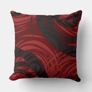 Coussin ROUGE NOIR DESIGN SPIRAL DESIGN Retro Jeu d'oreill