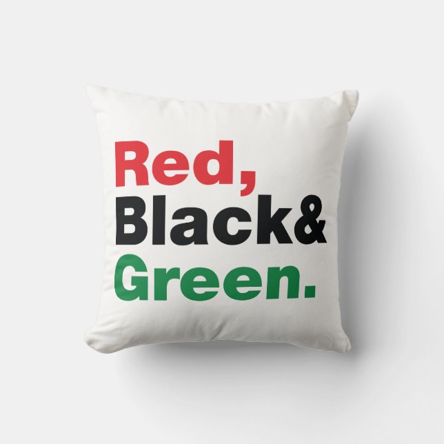 Coussin Rouge, Noir et Vert. (Recto)