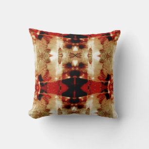 Coussin Rouge Noir Tan Blanc Amérindien Sud-Ouest