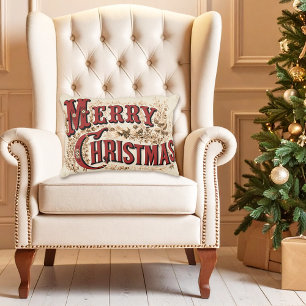 Coussin rouge pâle de Joyeux Noël de style