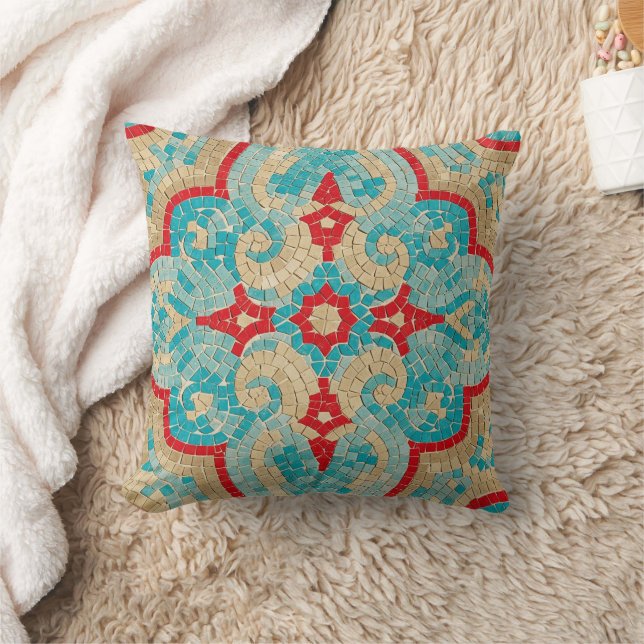 Coussin rouge turquoise (Couverture)