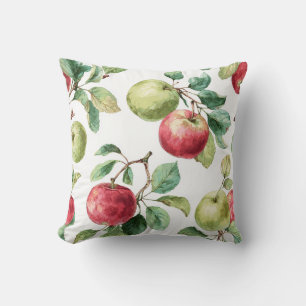 Coussin Rouge vert pomme Motif Aquarelle Russe