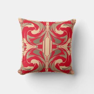 Coussin Rouges Taupe Taupe Ornat Grandes rouleaux