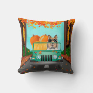 Coussin Rough Collie Chien Citrouille Automne