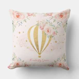 Coussin Rougissent la crèche chaude florale de bébé de