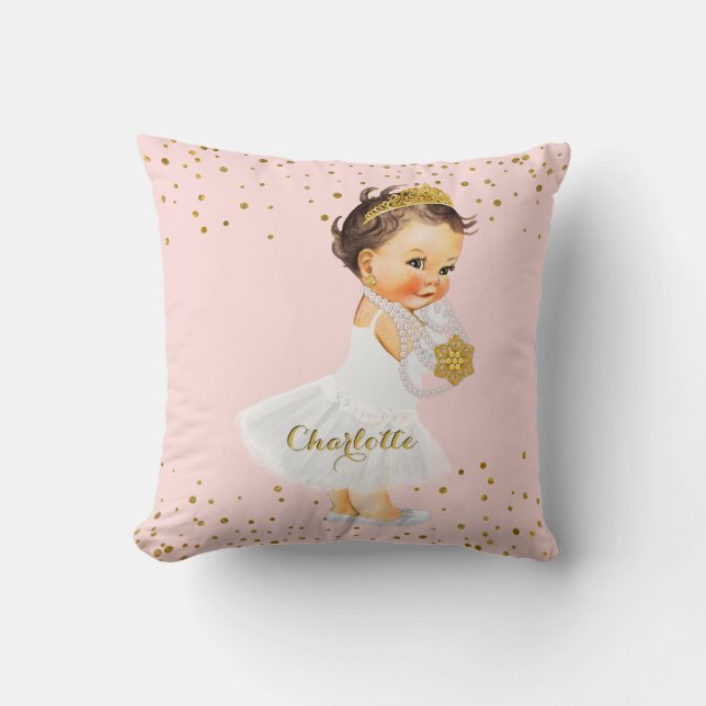 Coussin Rougissent le nom rose de bébé de princesse (Recto)