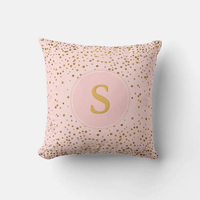 Coussin Rougissent les initiales roses de monogramme des (Recto)