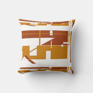 Coussin Rouille Or Blanc Sud-Ouest Look Horizontal Abstrai