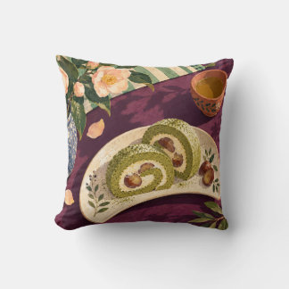 Coussin Roulé au thé matcha et marron, composition de thé