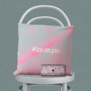 Coussin Rouleau en mousse Hashtag #Amour Vous Rose Moderne