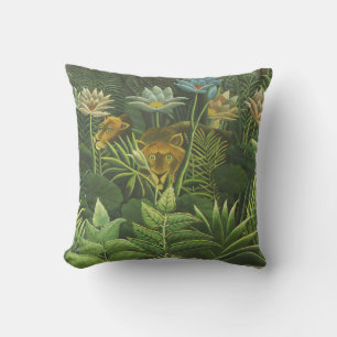 Coussin Rousseau Tropical Jungle Lion Peinture