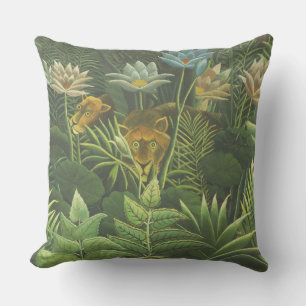 Coussin Rousseau Tropical Jungle Lion Peinture
