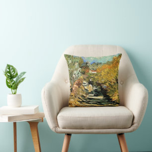Coussin Route à St Remy avec figure par Vincent van Gogh