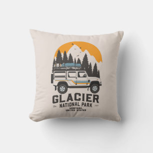 Coussin Route du parc national du Glacier vintage Montana