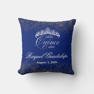 Coussin Royal bleu & Gold Parties scintillant Mis XV Couss