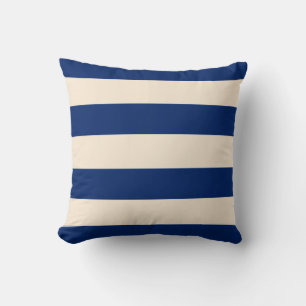 Coussin Royal Blue et Antique White Stripes