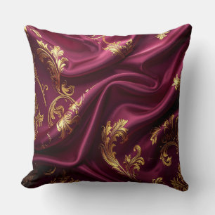 Coussin Royal Burgundy & Gold Majestic Filigree